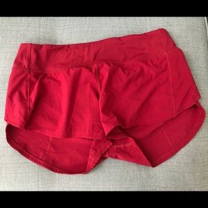 Lululemon Red Speed Up Short 2.5”